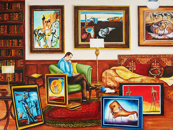 Sigmund Freud Salvador Dali Inspired Painting By K Madison Moore