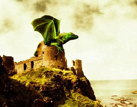 A Dramatic Winged Dragon with Gimp A Dramatic Winged Dragon with Gimp