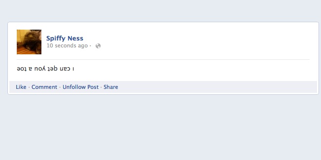 Write upside down Facebook posts Write upside down Facebook posts