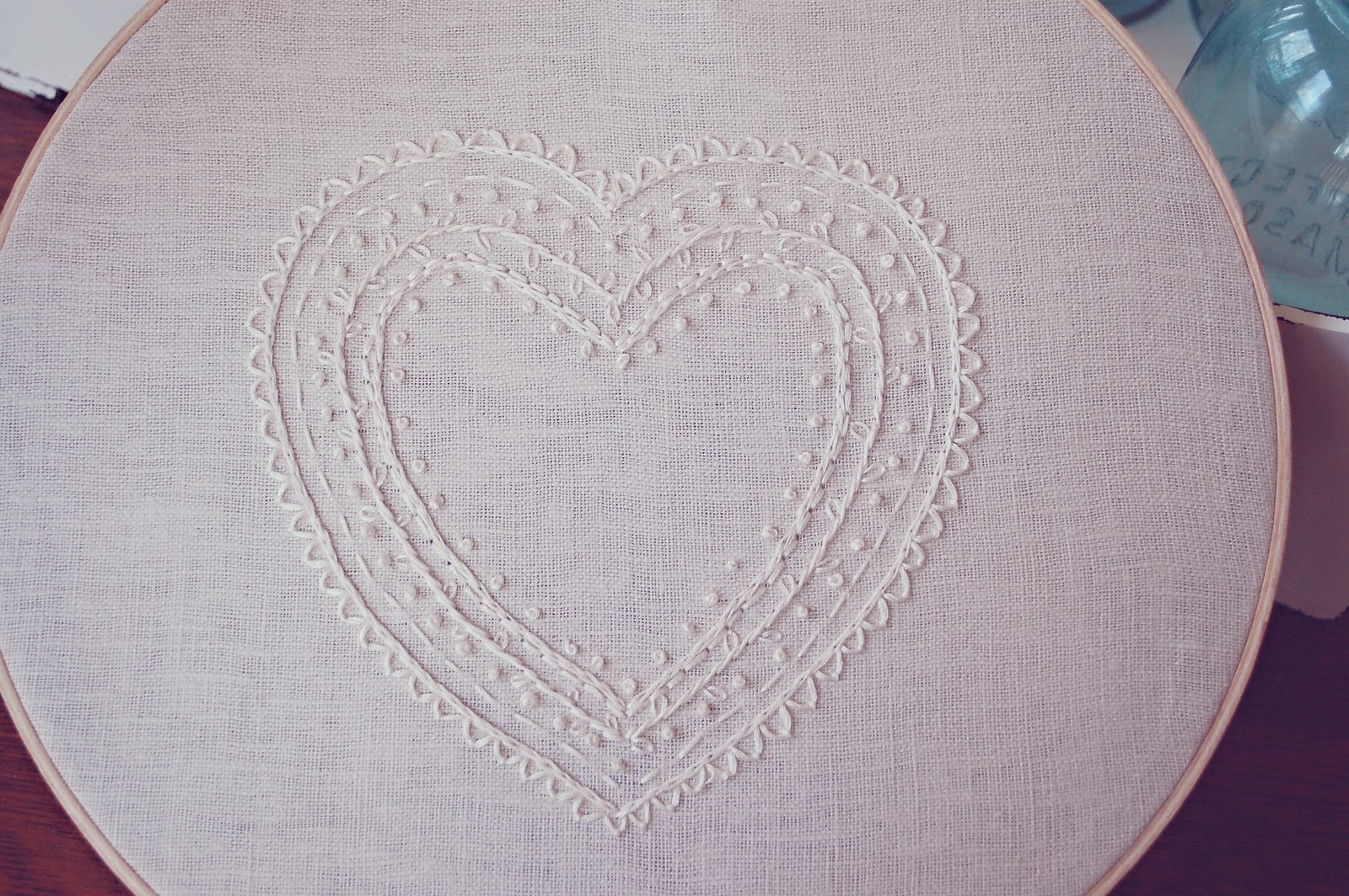 A Feathered Nest Embroidered Heart