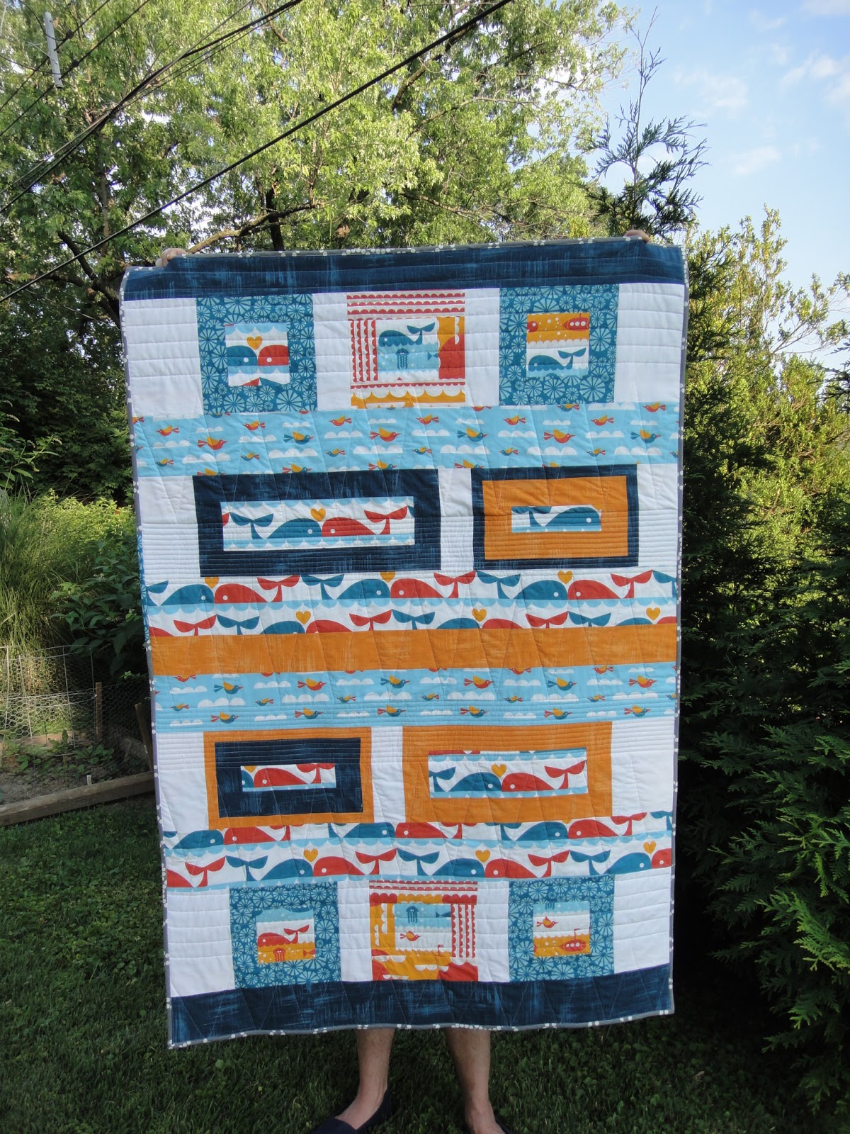 A Blue Sky Kind of Life Marine Quilt finished!