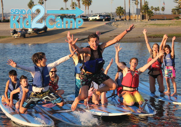 Kids jumping in at camp