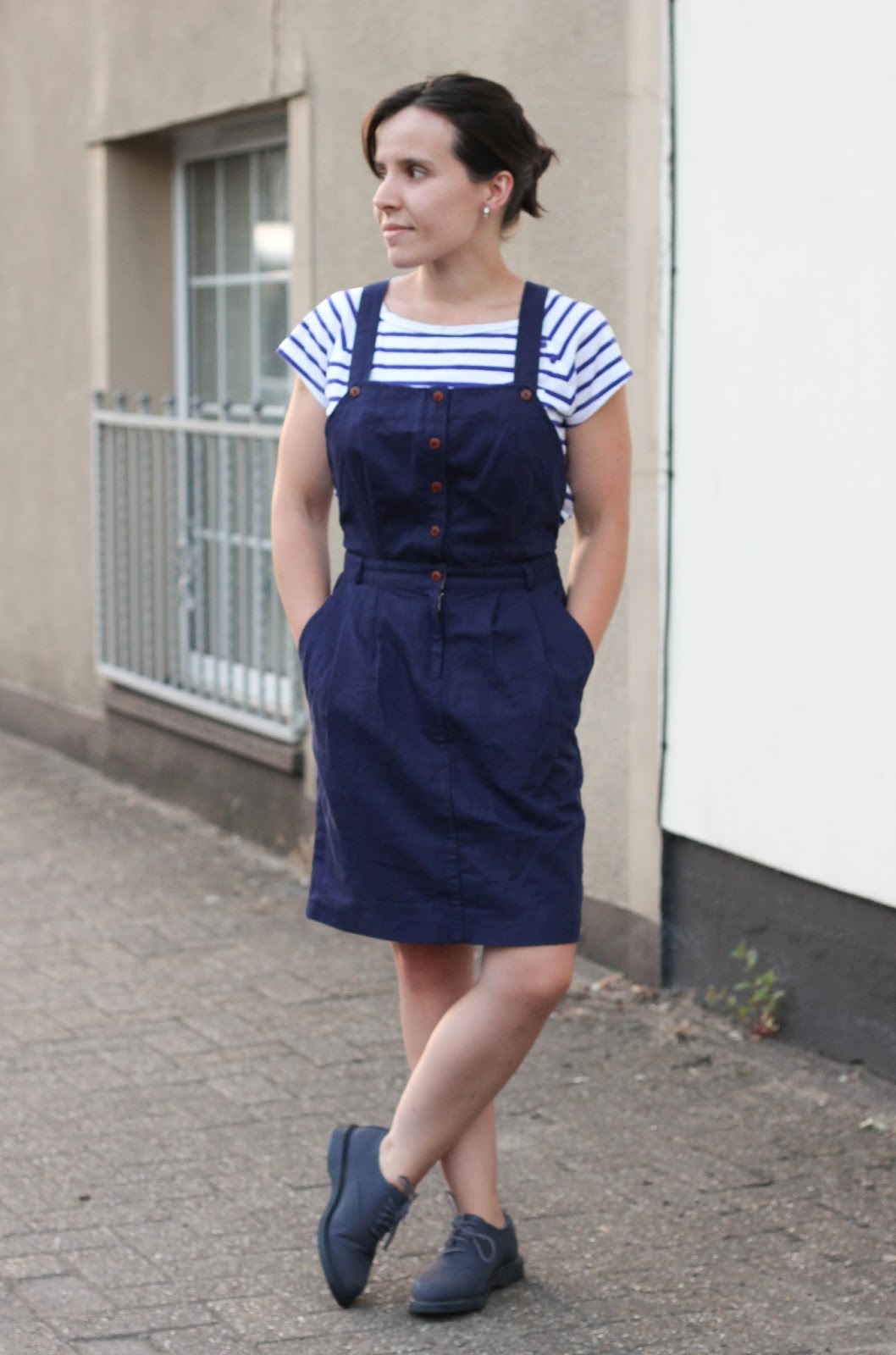 Side Street Style Stripes and a Dungaree skirt
