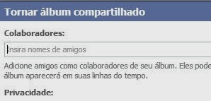 Criar álbum compartilhado no Facebook Criar álbum compartilhado no Facebook