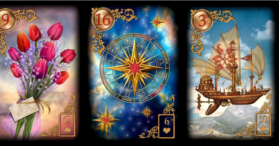 Greylady's Hearth: Gilded Reverie Lenormand - a Three Card Spread
