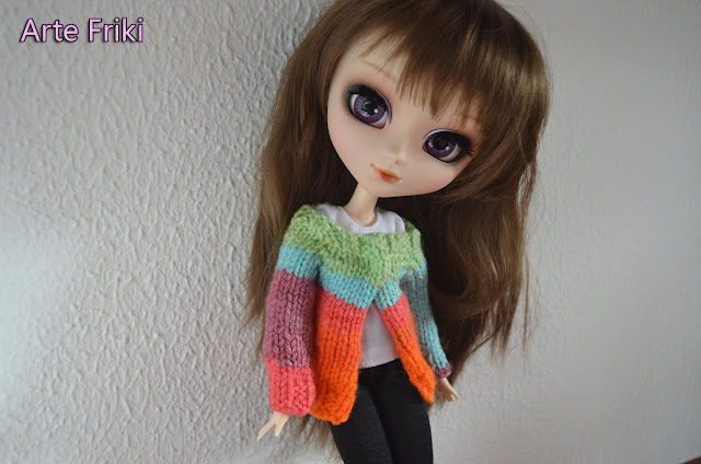 jersey pullip blythe sweater cardigan knitting barbie kawaii cute doll punto dos agujas tricot 