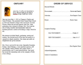 memorial order of service template