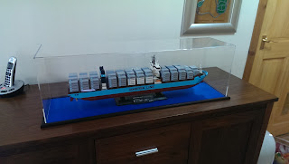 Lego Maersk Container Ship in a Display Case Lego Maersk Container Ship in a Display Case