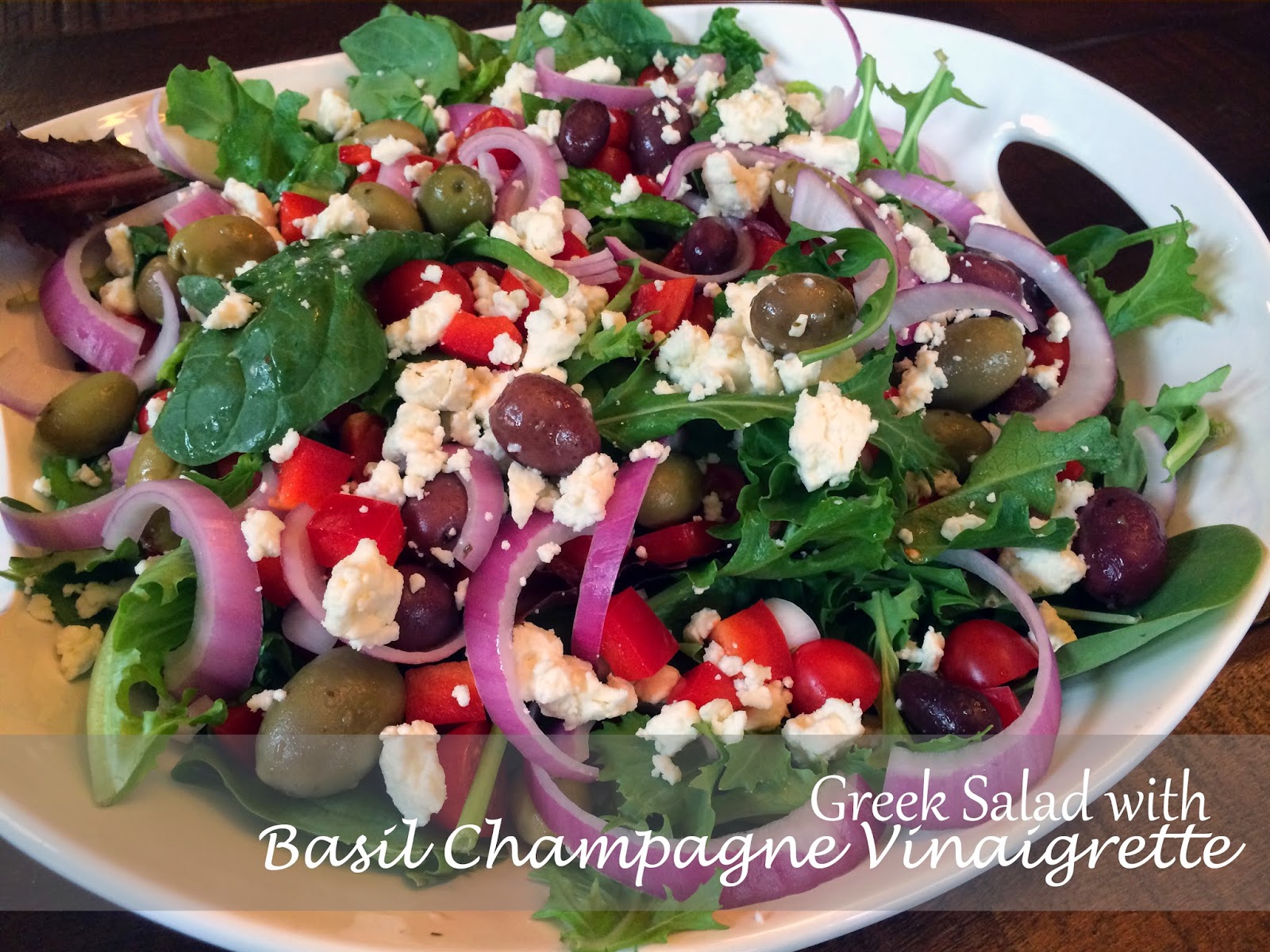 Great Lakes Olive Oil Co. Greek Salad with Basil Champagne Vinaigrette
