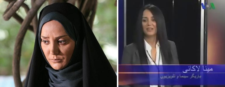 عکس مینا لاکانی ، عکس بی حجاب مینا لاکانی ، چادر ، روسری ، مقنعه ، صدای آمریکا ، مصاحبه با voa ، هنرپیشه ، هنرمند ، کشف حجاب
