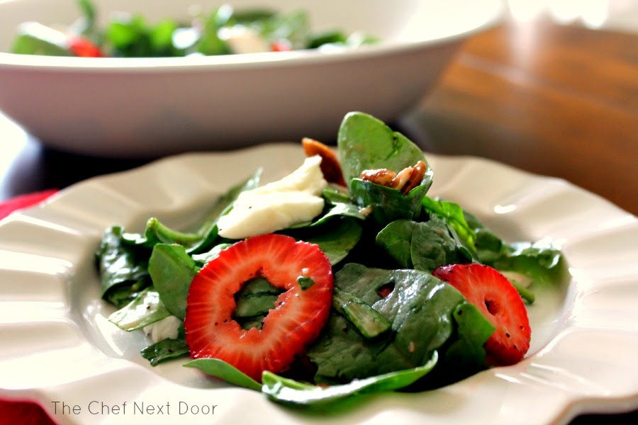 Spinach Strawberry Salad with Fresh Mozzarella