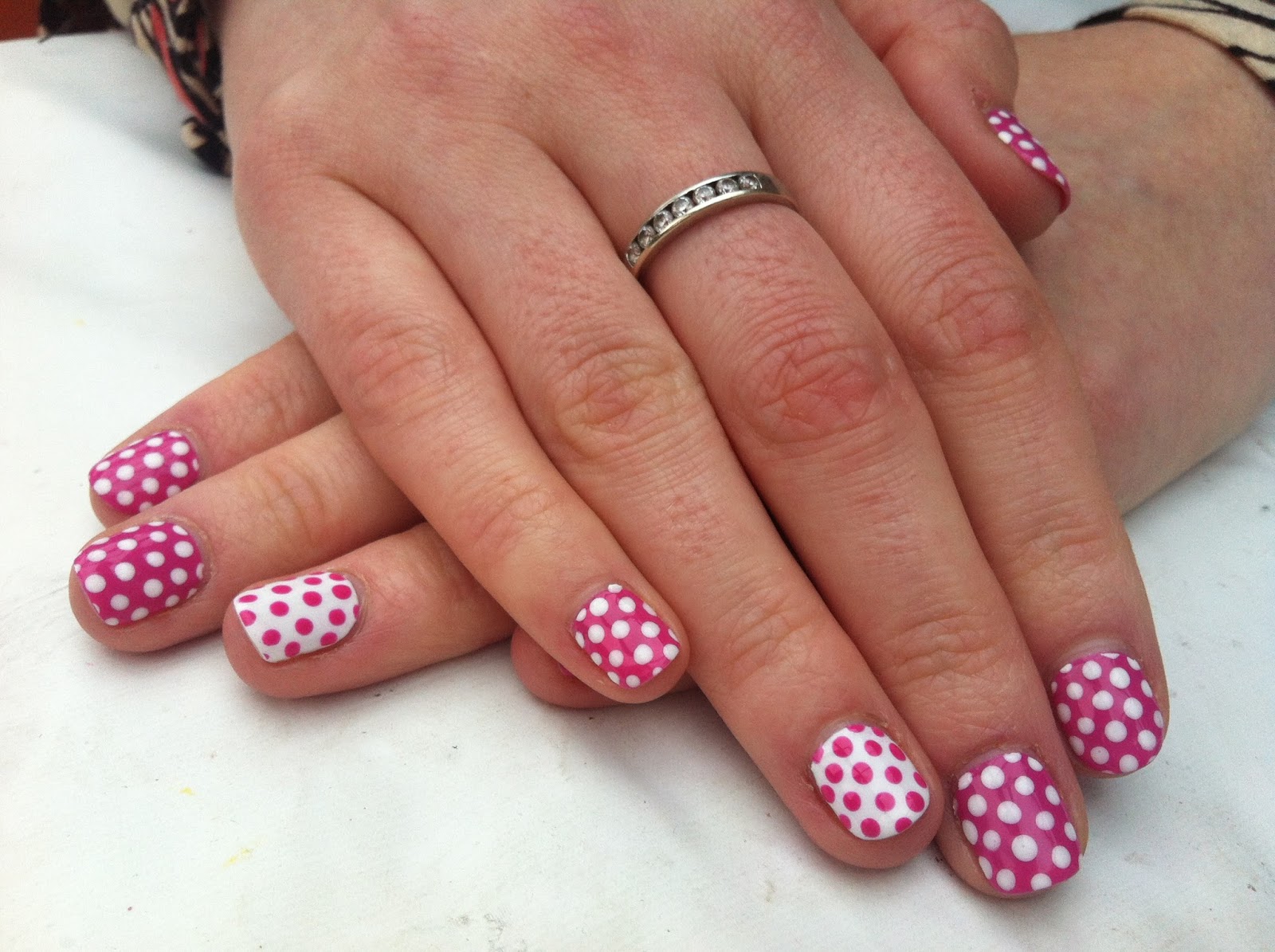 Nail Art Designs Using Shellac : Brush up and polish cnd shellac nail art pink polka