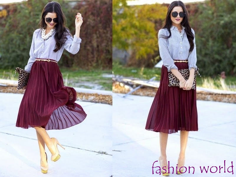 saia midi cor marsala