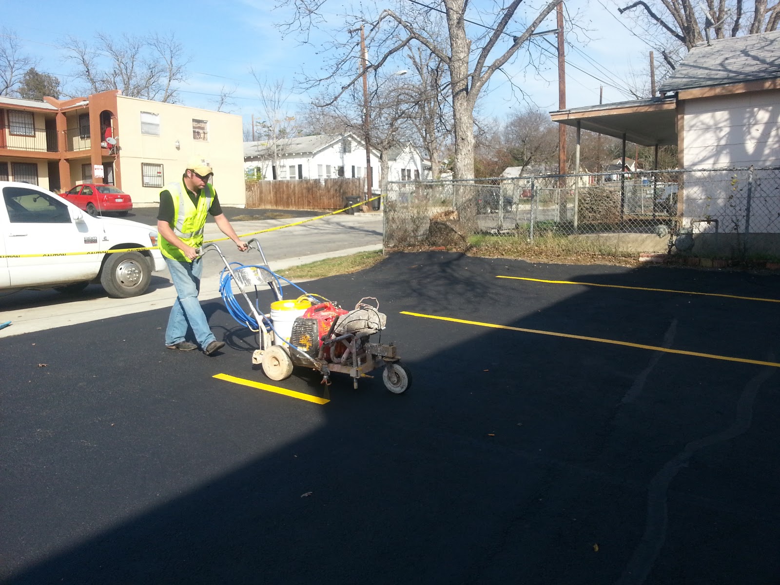 First Asphalt Seal Coating Job 2013 Summit Sealcoating 2108880187 Asphalt Sealing Crack