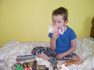 opening stocking christmas morning