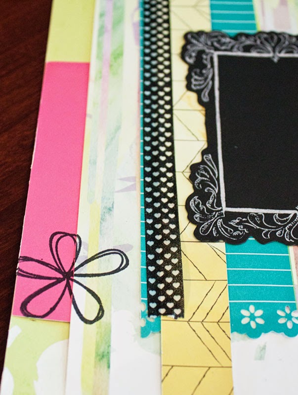 scrappinmargie Saturday Scrapbook Stamping Adding Stamping in Through Layering