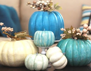 image turquoise Pumpkin Halloween decorating