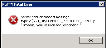 Putty Timeout session Disconnect Issue on ESX