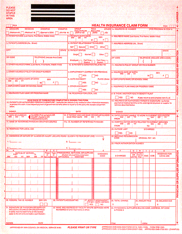 Cms 1500 form template  free