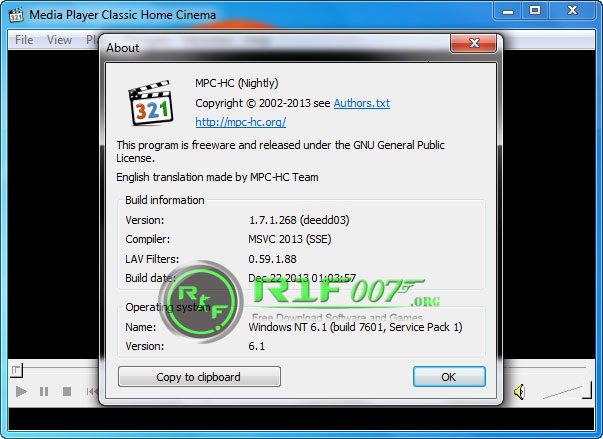 Media Player Classic Home Cinema 1.6.5.6159 (32-64 bit) nightly builds