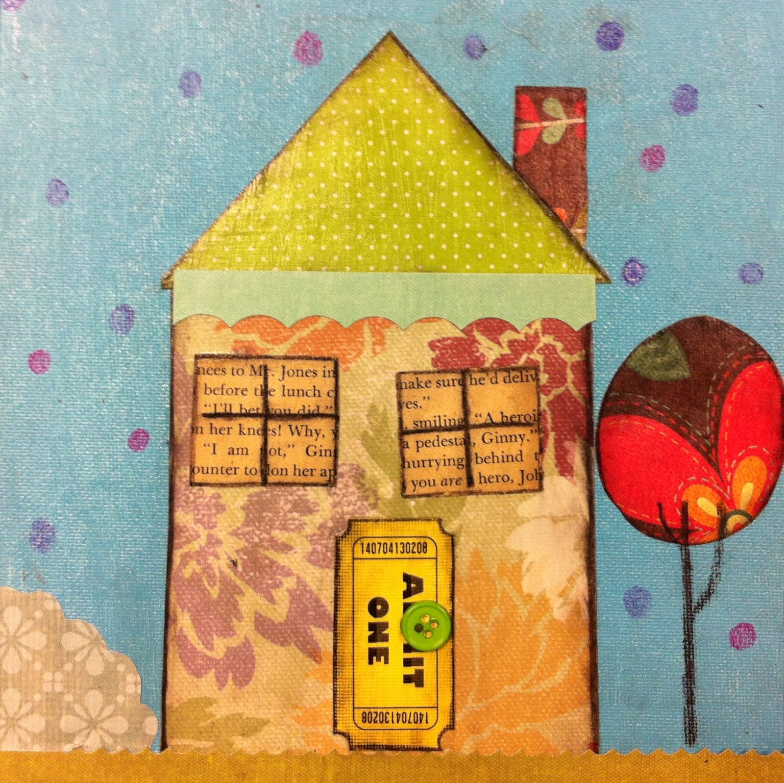 Angela Anderson Art Blog Cute Houses Mixed Media Project Kid's Art Class