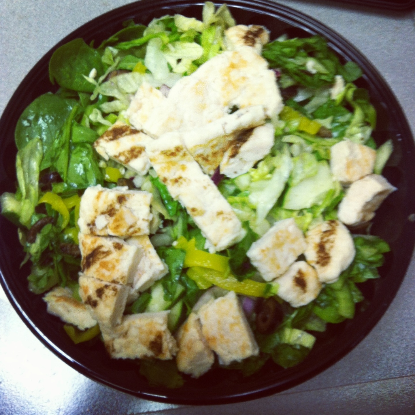 subway double chicken chopped salad calories