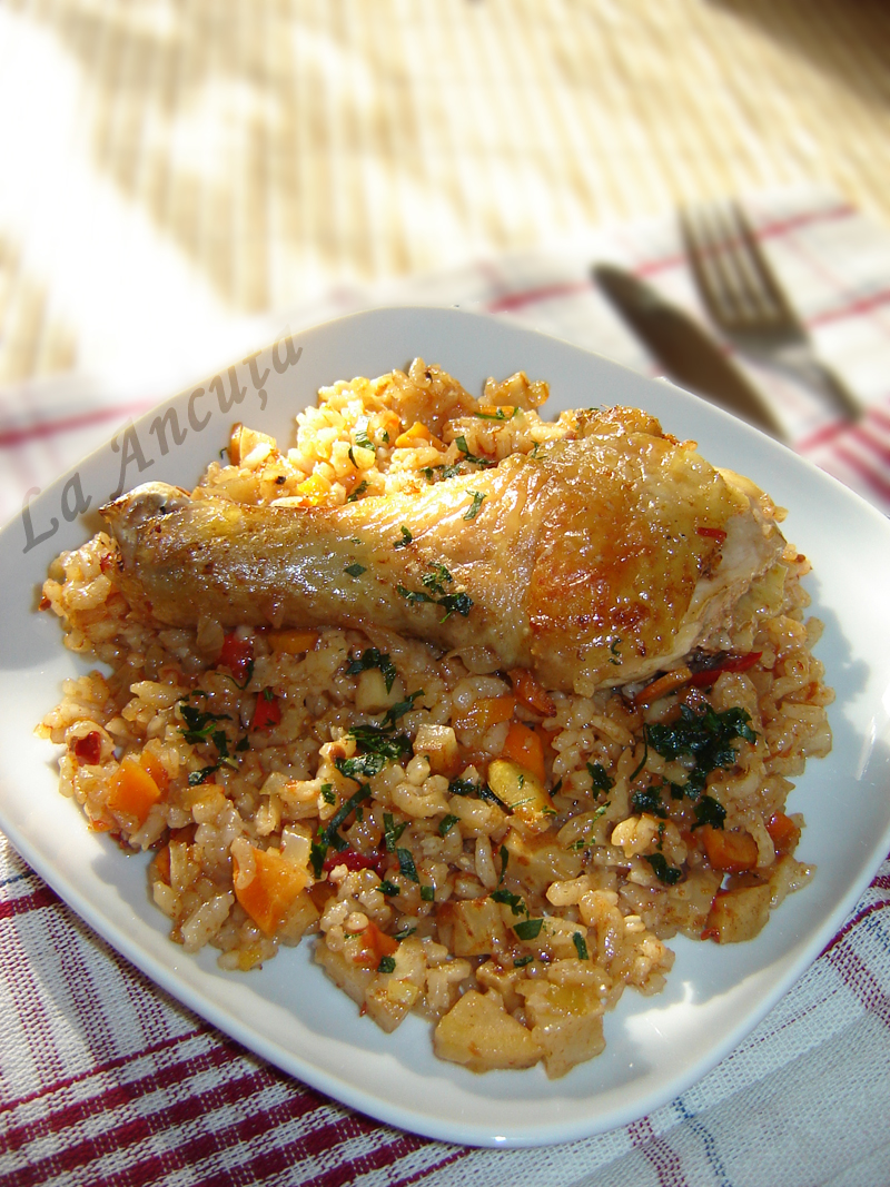 Pilaf de orez cu pui si legume La Ancuta