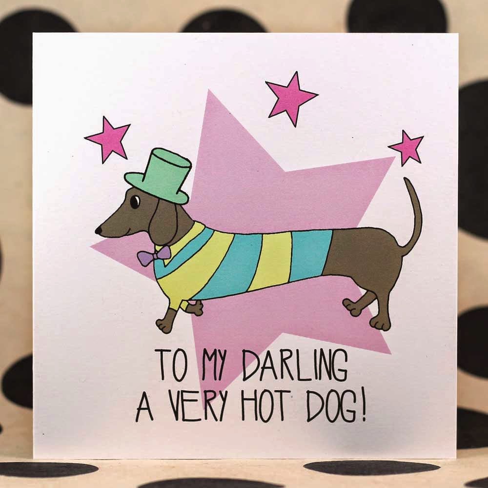 Very Hot Dog Dachshund Card