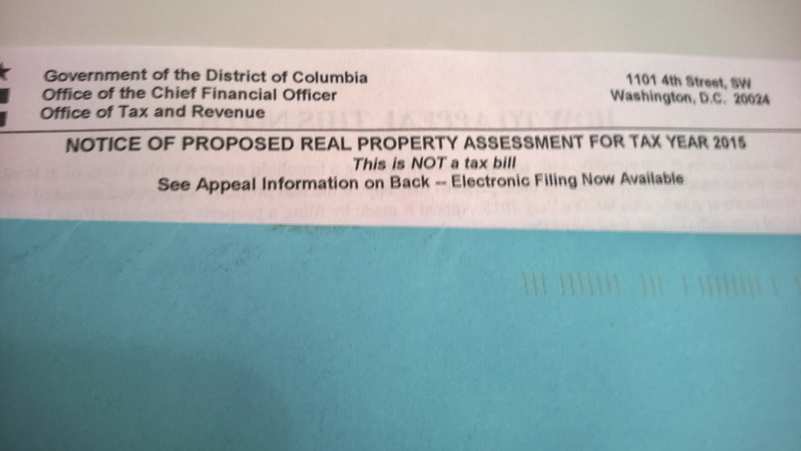 bloomingdale Notice of Proposed Real Property Assessment for Tax Year 2015
