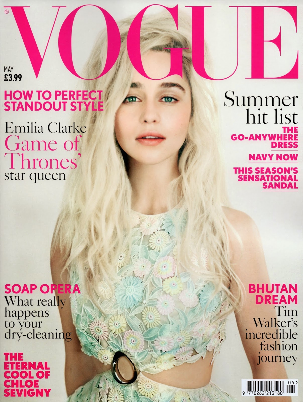 Arts Cross Stitch: Actress @ Emilia Clarke - Vogue UK May 2015