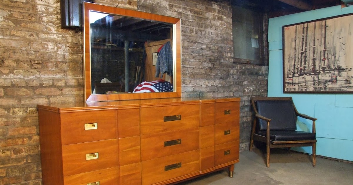 Mid Century Chicago: John Widdicomb Lowboy Dresser w/ Mirror