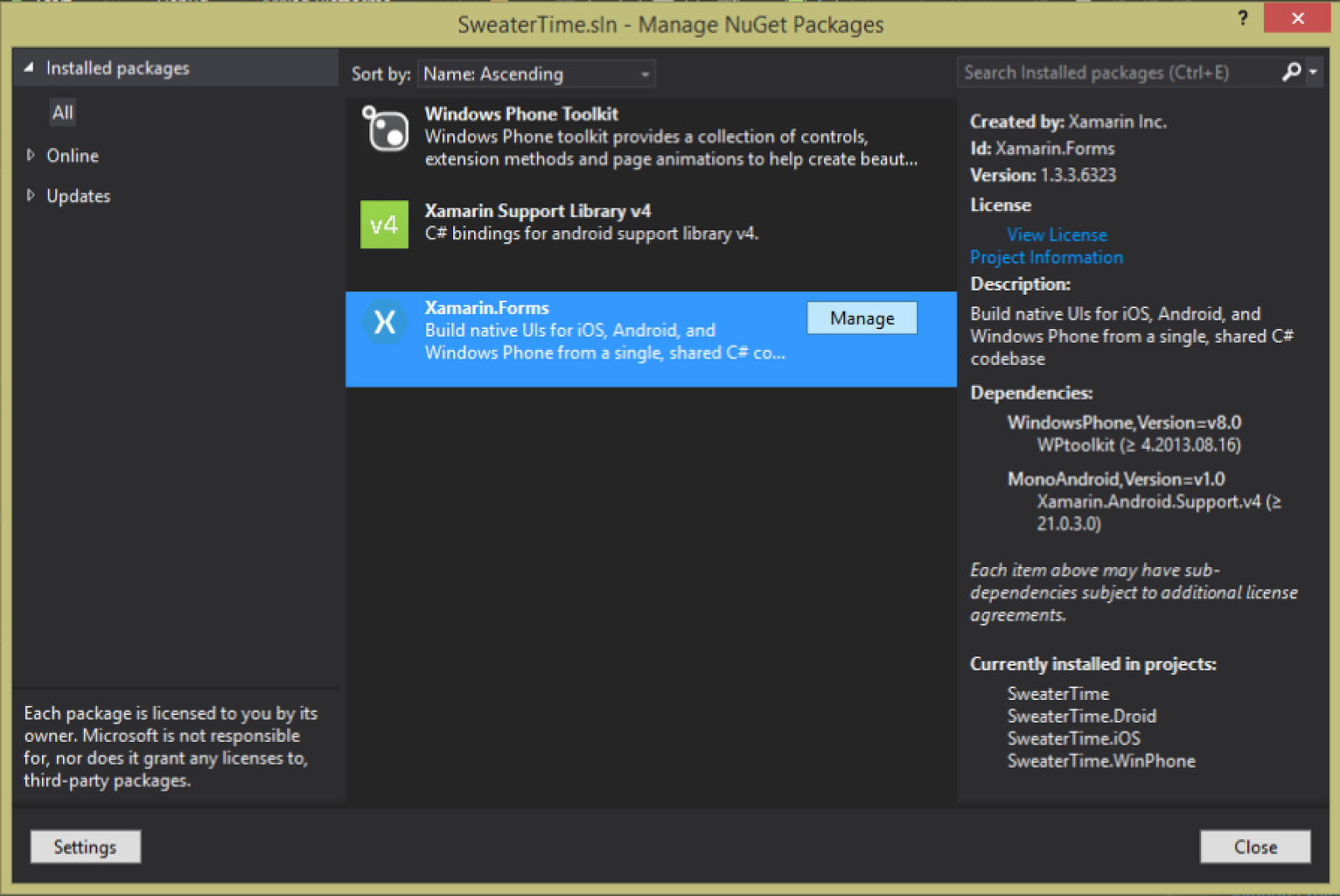 xamarin studio version xamarin studio version