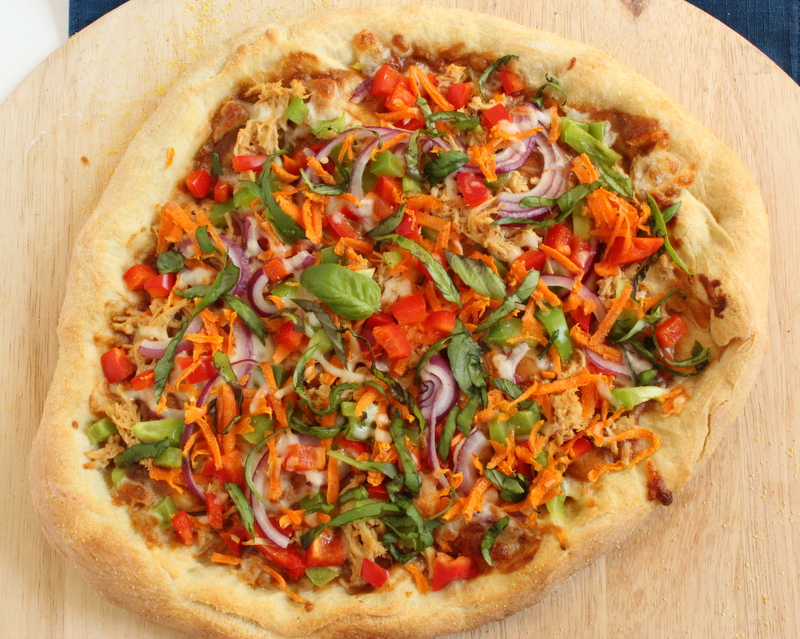 Tried in Blue Fermented Friday Peanut Sauce Pizza with Beer Chicken