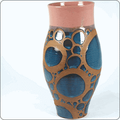 Liz Kinder - Large Pink Rimmed Vase