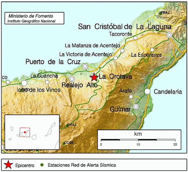 Terremotos en La Orotava, Tenerife y El Hierro Terremotos en La Orotava, Tenerife y El Hierro