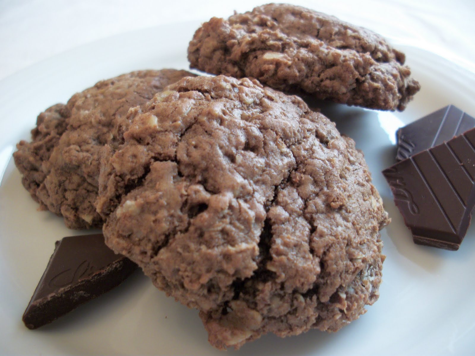 The Big Green Bowl Chocolate Brownie Oatmeal Cookies