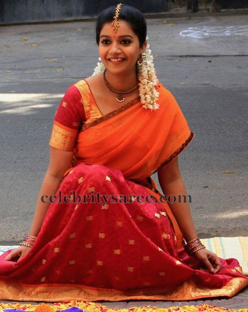 Colors Swathi Orange Half Saree Saree Blouse Patterns