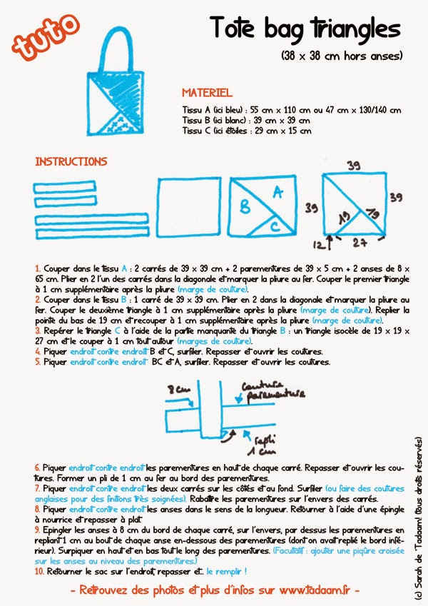 *Tadaam ! DIY / Tuto Tote bag triangles