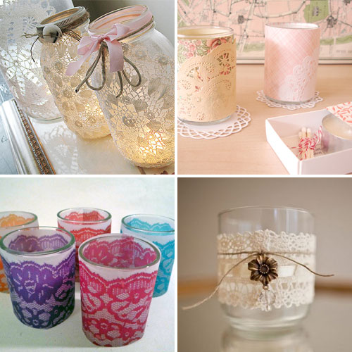 Diy (faça você mesmo): vasos ou potes de vidro com renda e inspirações! 3