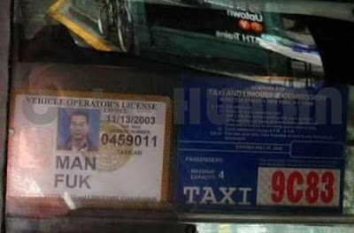 Nama-nama unik Pak Supir Taksi
