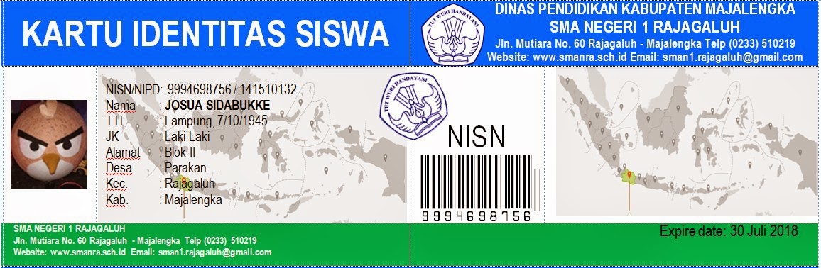 Download Format Kartu Identitas Siswa