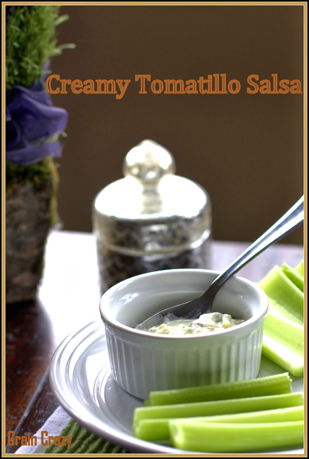 Grain Crazy Healthy Creamy Tomatillo Salsa or Dressing