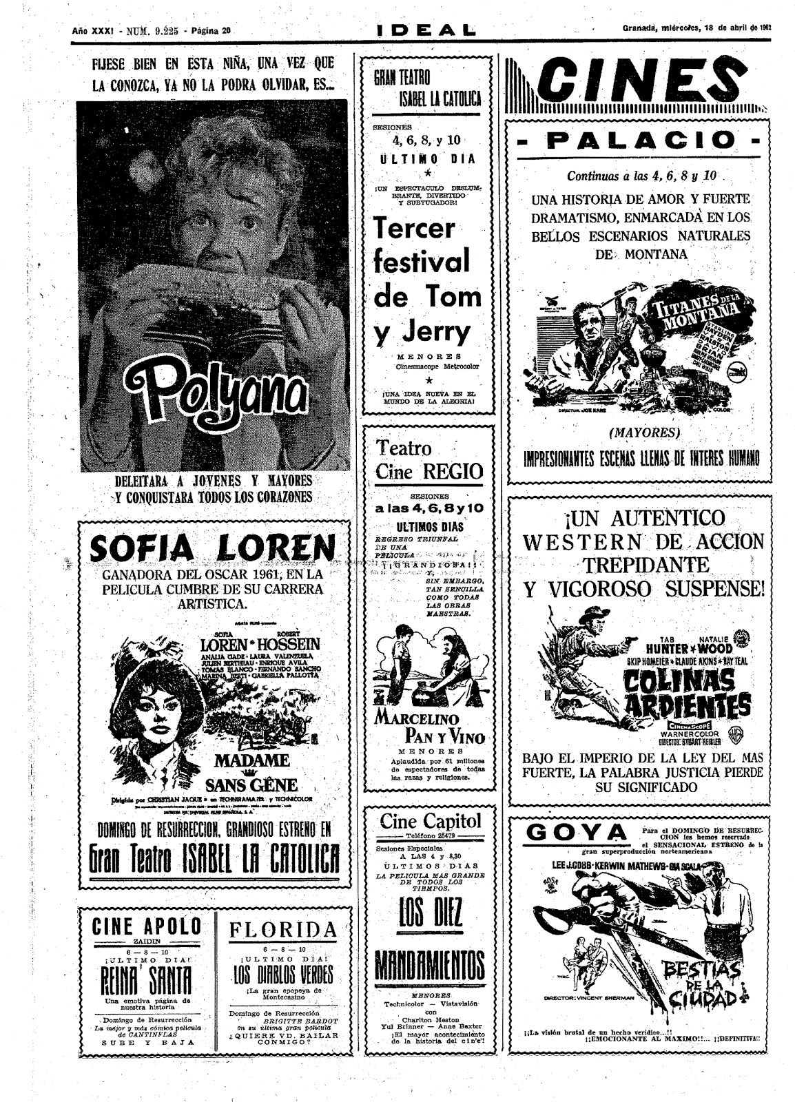 PALACIO DEL CINE: EL CINE EN LA SEMANA SANTA DE GRANADA, HACE 50 AÑOS