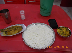 "Bengali Fish Curry rice " at Mancherji's" restaurant