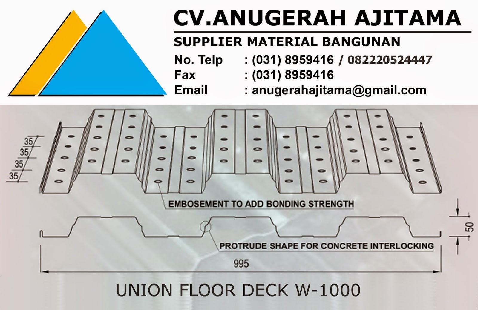 SUPPLIER BAHAN BANGUNAN JUAL BAHAN BANGUNAN JUAL UNION FLOOR DECK W