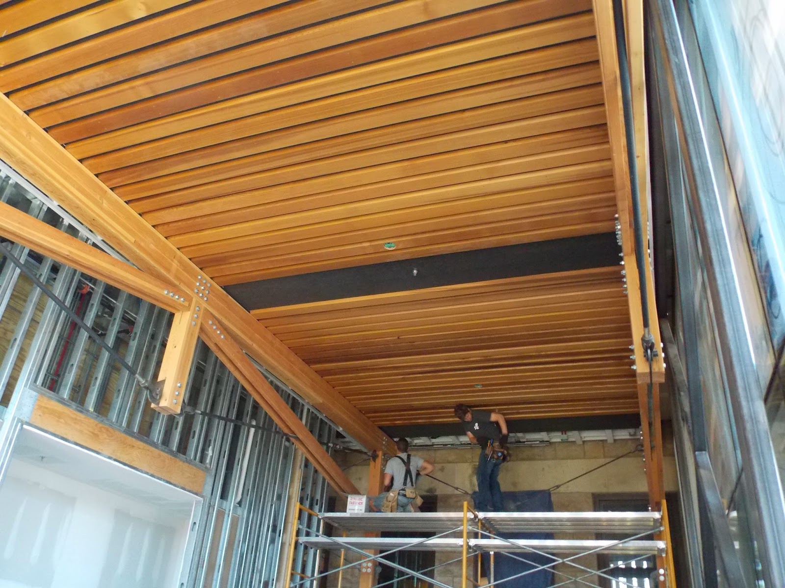 Studio 804 Cedar Plank Ceiling Installation