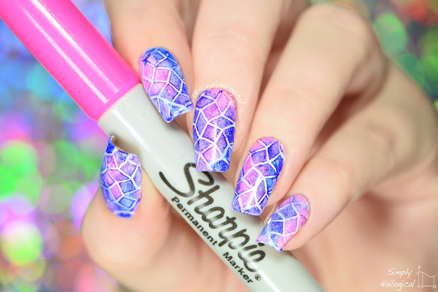 simply nailogical sharpie watercolour