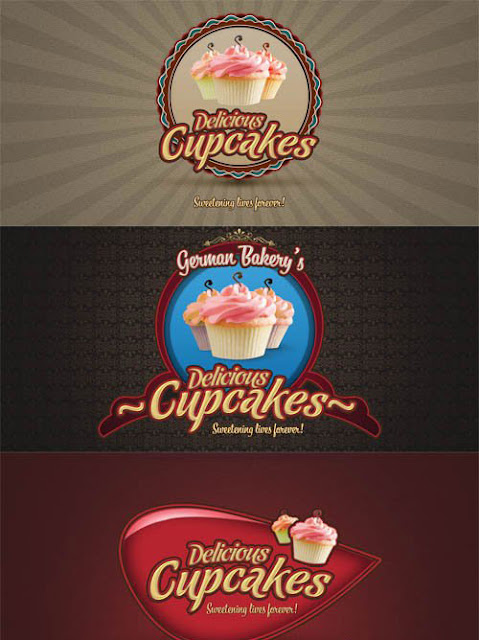 Delicious Cupcake Logos in PSD delicious cupcakes Delicious Cupcake Logos in PSD
