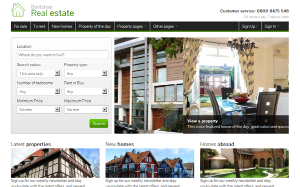 Download Bootstrap Real Estate 3.0 - Bootstrap Themes
