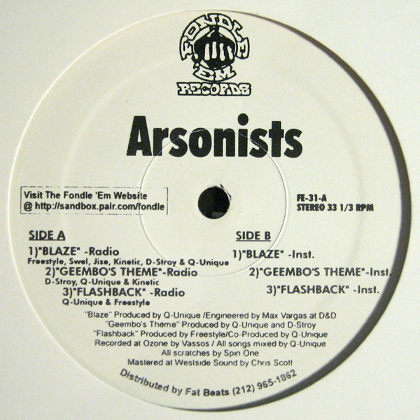 Arsonists – Blaze / Geembo’s Theme / Flashback (VLS) (1997) (FLAC + 320 kbps)